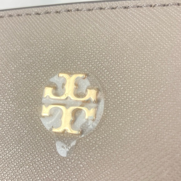 NWOT * TORY BURCH Emerson Top Zip Leather Tote Bag in French Grey - Picture 6 of 13